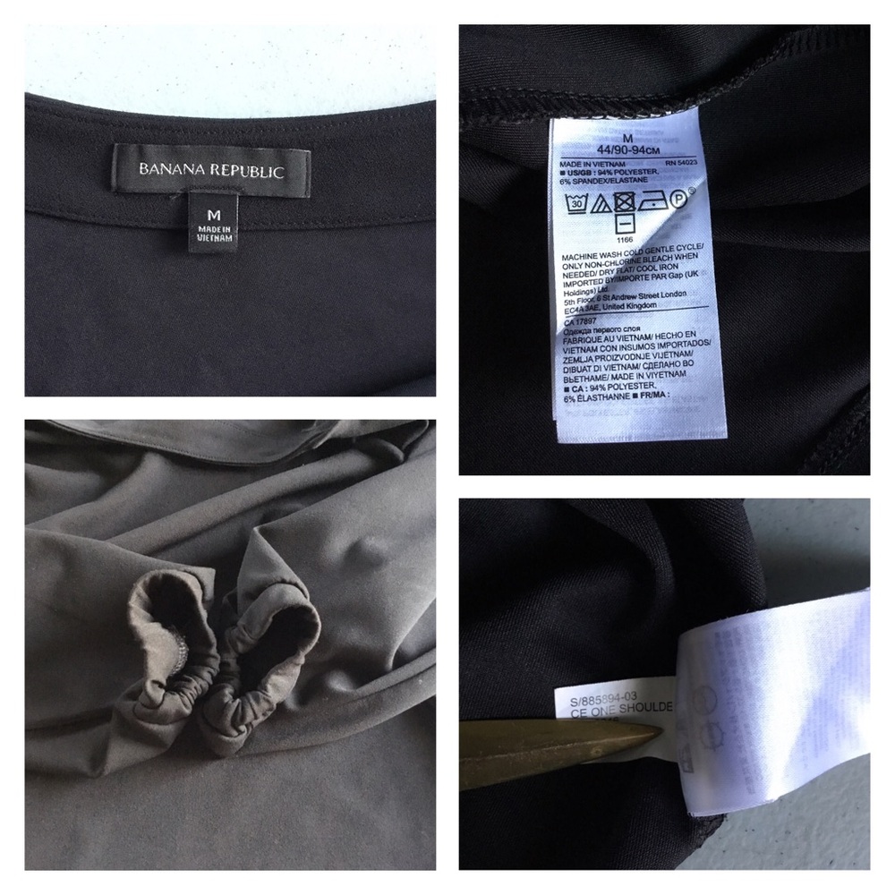 BANANA REPUBLIC ONE SHOULDER LONG SLEEVE TOP ELASTIC SLEEVE CUFFS - Picture 11 of 15